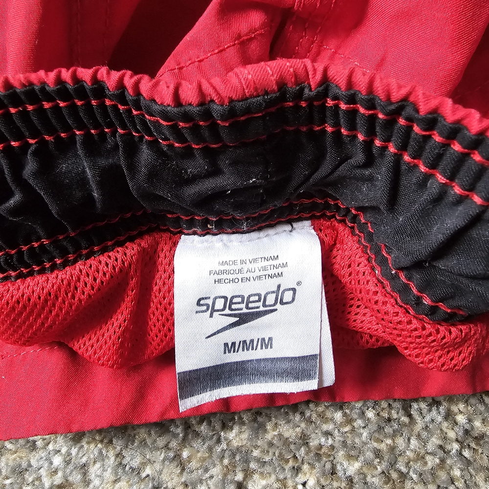 Speedo Red Swimwear with Black Trim - Picture 3 of 5